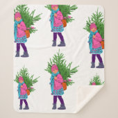 Christmas Illustrated Holiday Sherpa Blanket シェルパブランケット (正面)