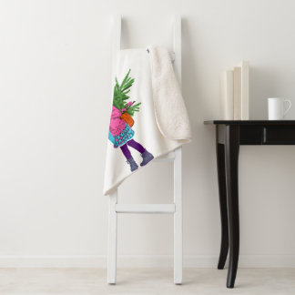 Christmas Illustrated Holiday Sherpa Blanket シェルパブランケット