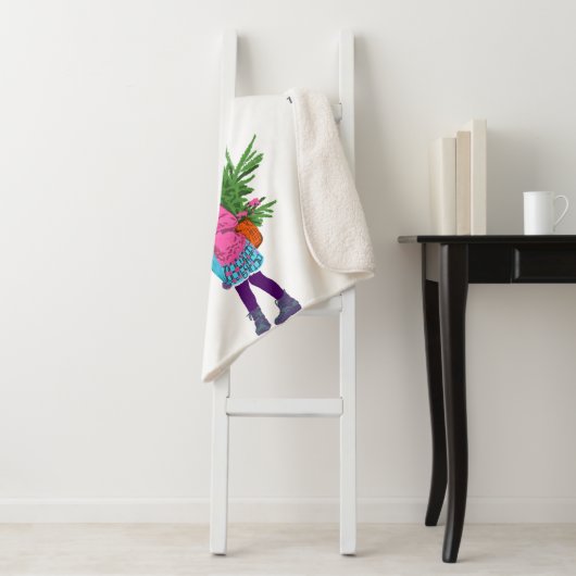 Christmas Illustrated Holiday Sherpa Blanket シェルパブランケット (インサイチュ)