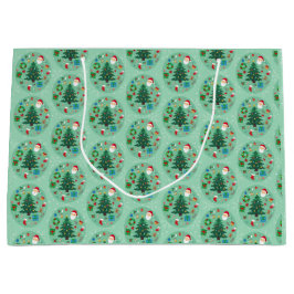 Christmas Illustrations Holiday ラージペーパーバッグ