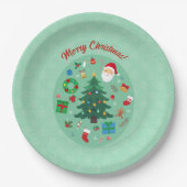 Christmas Illustrations Holiday Party ペーパープレート (正面)