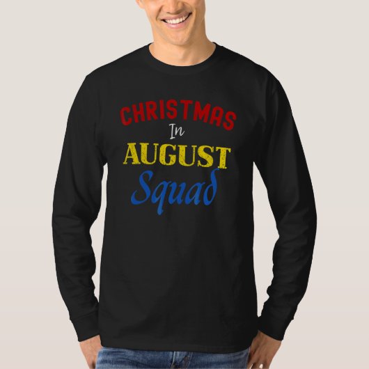 Christmas In August Squad Summer Group Santa Xmas Tシャツ (正面)