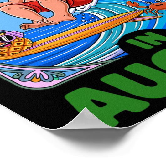 Christmas In August Summer Vacation Funny Santa Me ポスター (角)