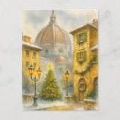 Christmas in Florence Italy | Duomo Holiday Art  シーズンポストカード (正面)