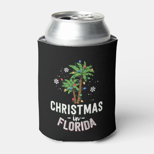 Christmas In Florida Deck The Palm Trees Family 缶クーラー (缶正面)