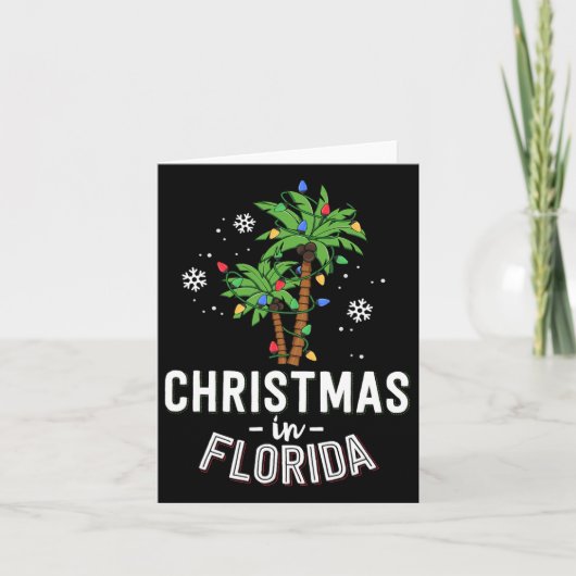 Christmas In Florida Deck The Palm Trees Family Va カード (正面)