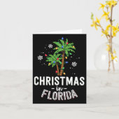 Christmas In Florida Deck The Palm Trees Family Va カード (黄色い花)