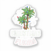 Christmas In Florida Deck The Palm Trees Family Va シール (正面)