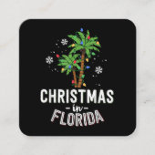 Christmas In Florida Deck The Palm Trees Family Va スクエア名刺 (正面)