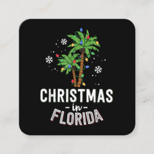 Christmas In Florida Deck The Palm Trees Family Va スクエア名刺