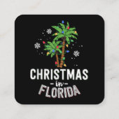 Christmas In Florida Deck The Palm Trees Family Va スクエア名刺 (裏面)