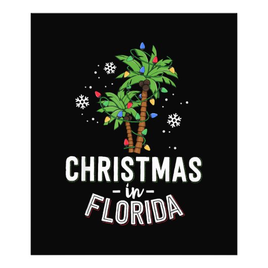 Christmas In Florida Deck The Palm Trees Family Va フォトプリント (正面)