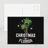 Christmas In Florida Deck The Palm Trees Family Va ポストカード (正面/裏面)