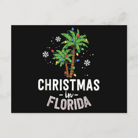 Christmas In Florida Deck The Palm Trees Family Va ポストカード (正面)