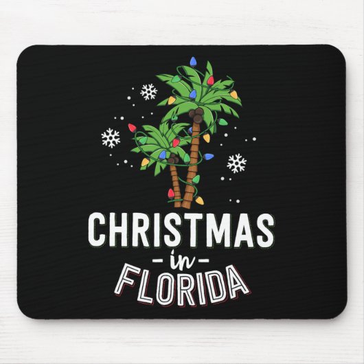 Christmas In Florida Deck The Palm Trees Family Va マウスパッド (正面)