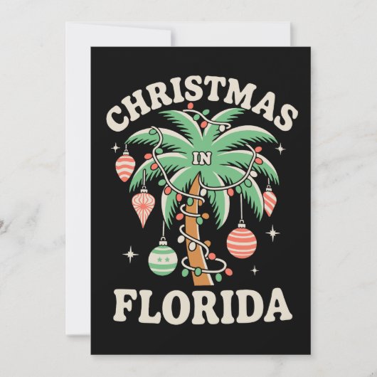 Christmas In Florida Palm Tree Xmas Lights Winter シーズンカード (正面)