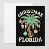 Christmas In Florida Palm Tree Xmas Lights Winter シーズンカード (正面/裏面)