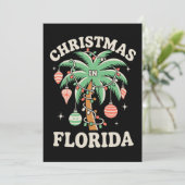 Christmas In Florida Palm Tree Xmas Lights Winter シーズンカード (スタンド正面)