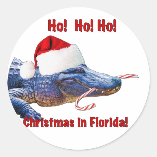 Christmas in Florida Sticker ラウンドシール (正面)