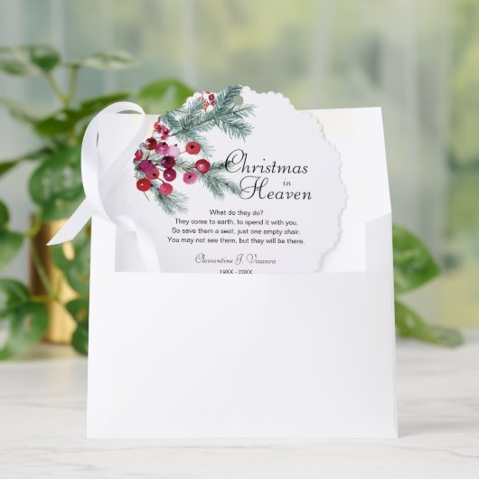 Christmas In Heaven Memorial Photo オーナメントカード (封筒)