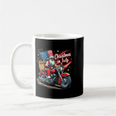 Christmas In July Biker Santa American Funny Summe コーヒーマグカップ (左)