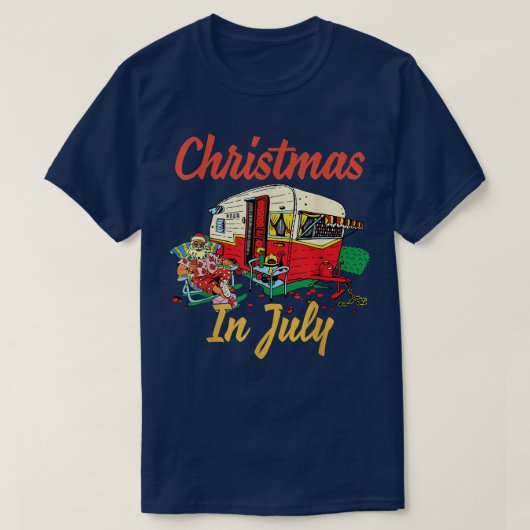 Christmas In July Camping Camper Tシャツ (デザイン正面)