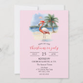 Christmas in July Custom Company Name Flamingo 招待状 (正面)