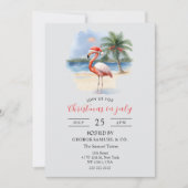 Christmas in July Custom Company Name Flamingo 招待状 (正面)