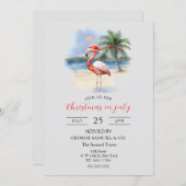 Christmas in July Custom Company Name Flamingo 招待状 (正面/裏面)