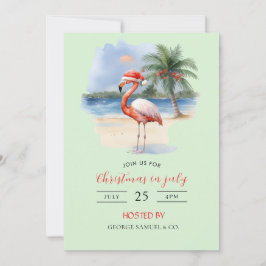 Christmas in July Custom Company Name Logo & Text 招待状
