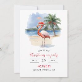 Christmas in July Custom Company Name Logo & Text 招待状