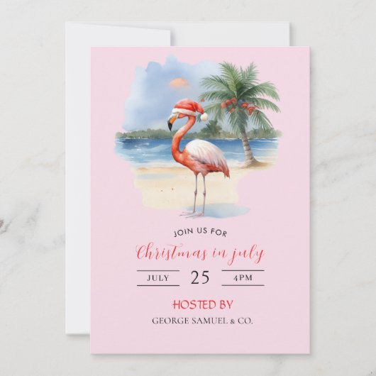 Christmas in July Custom Company Name Logo & Text 招待状 (正面)