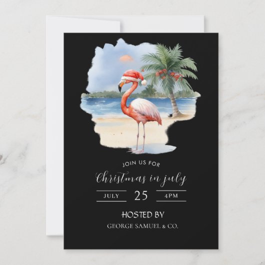 Christmas in July Custom Company Name Logo & Text 招待状 (正面)