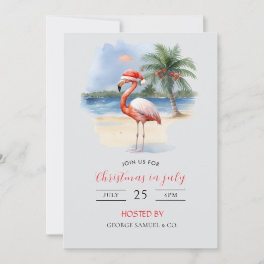 Christmas in July Custom Company Name Logo & Text 招待状 (正面)