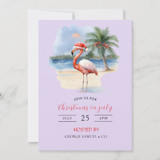 Christmas in July Custom Company Name Logo & Text 招待状 (正面)