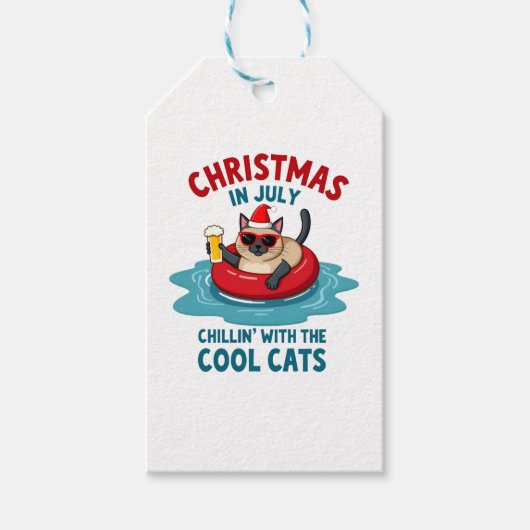 Christmas In July Daddy Mommy Chillin With The Sia ギフトタグ (正面)