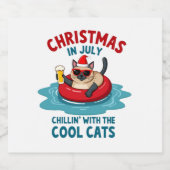 Christmas In July Daddy Mommy Chillin With The Sia スパークリングワインラベル (シングルラベル)