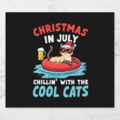 Christmas In July Daddy Mommy Chillin With The Sia スパークリングワインラベル (シングルラベル)