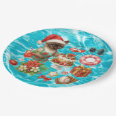 Christmas in July for Cat lovers Hawaiian themed ペーパープレート (アングル)