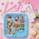 Christmas in July for Cat Lovers Pool Party ペーパープレート (パーティー)