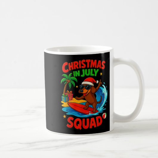 Christmas In July Funny Dachshund Dog Lover Xmas I コーヒーマグカップ (右)