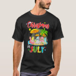 Christmas In July Gnome Santa Claus Flamingo Summe Tシャツ<br><div class="desc">Christmas In July Gnome Santa Claus Flamingo Summer Beach.</div>
