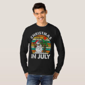 Christmas In July Melting Snowman Beach Summer Ret Tシャツ (正面フル)