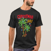 Christmas In July Palm Tree Xmas Tree Tropical Haw Tシャツ (正面)