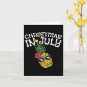Christmas In July Pineapple Funny Summer Tropical  カード (黄色い花)