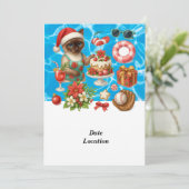 Christmas in July Pool Party  with Santa Cat  招待状 (スタンド正面)