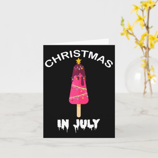 Christmas In July Popsicle Christmas Tree Summer カード (黄色い花)
