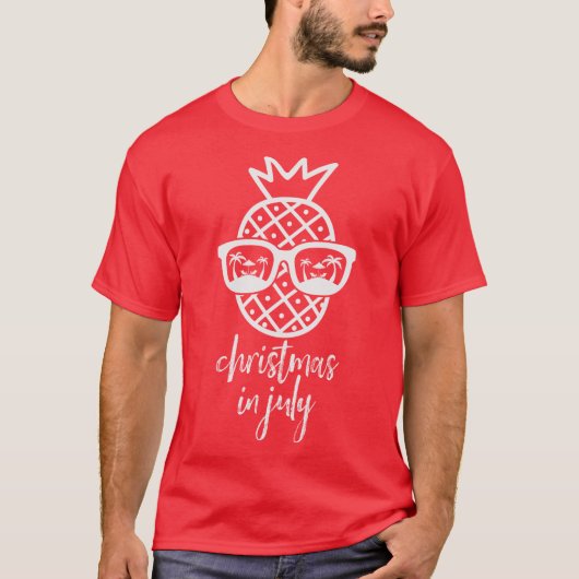 Christmas in july red tshirt tシャツ (正面)