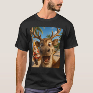 Christmas in July Reindeer Selfie Santa Boys Kids  Tシャツ