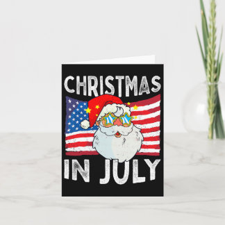Christmas In July Retro Hipster Funny Santa Men Wo カード